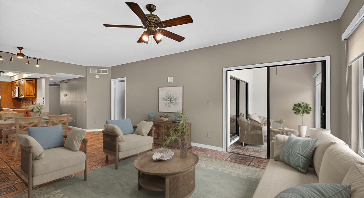 Living room photo of 6165 S Mirror Lake Drive #106 Sebastian, FL 32958