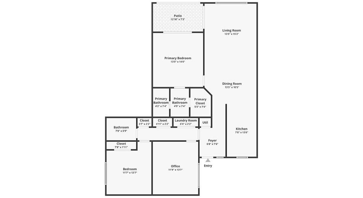 Floorplan layout for condo for sale at 6165 S Mirror Lake Drive #106 Sebastian, FL 32958