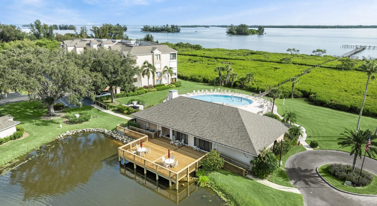 Arial view of Reflections on the River - 6165 Mirror Lake Drive, Unit #106